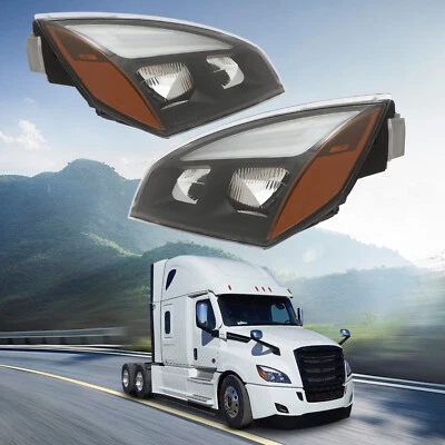 For 2018-2022 Freightliner Cascadia LED Headlights Headlamps Pair Left+Right Set - Image 1 of 4