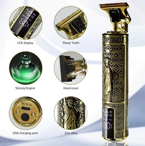 Professional Trimmer Hair Clippers Cutting Beard Cordless Barber Shaving Machine - Picture 1 of 27