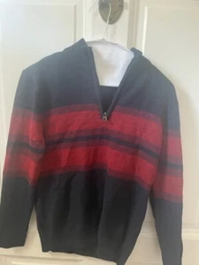 Boys new commerce sweater pullover blue and red new size 12 young - Picture 1 of 1