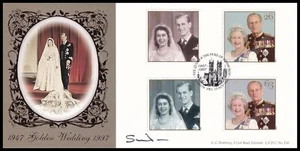 Lord Snowdon Firmado 1997 GB El Aniversario de Bodas de Oro Bradbury LFDC154 FDC - Imagen 1 de 2