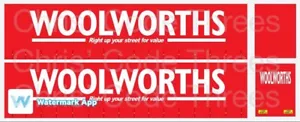 Code 3 Adhesive Vinyl Trailer Decal - Woolworths livery - 1/50 1/76 1/148 - Picture 1 of 1