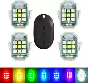 Wireless Strobe LED Lights,4 Pcs,Rgb Emergency Warning Lights,Usb Rechargeable,T - Picture 1 of 9