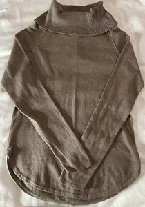 EUC Jeanne Pierre Womens S Heather Brown Knit Turtleneck Sweater 100% Cotton - Picture 1 of 8