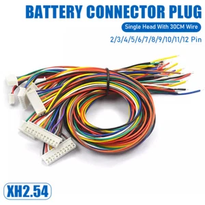 Cable Connector JST XH 2.54mm 2/3/4/5/6/7/8/9/10/11/12P Male Jack Plug Wire 30CM - Picture 1 of 19