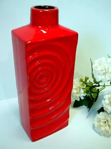Vintage Keramik Vase 60er Steuler Cari Zalloni Zyklon 213/20 rot Pop Art 60s MCM - Bild 1 von 15