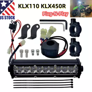 For Kawasaki KLX110 KLX450R Plug-N-Play LED Headlight Light Bar Lighting Kit - Picture 1 of 10