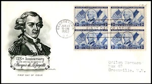 1010-4 Lafayette 175 yrs FDC/Artmaster Cachet, OF, B4, Clean Cover, addressed. - Picture 1 of 3