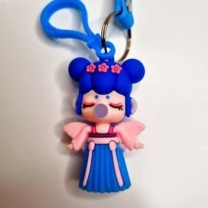 Blue Anime Bubble Girl - Rubber Keychain/Keyring - Picture 1 of 4