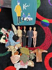 Vintage Mattel 1963 Ken Case & 1960 Ken Barbie Doll & Clothes Accessories Lot