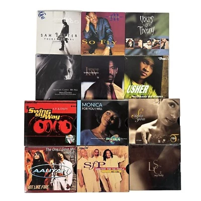 90s RnB CD Single Lot of 12 Usher Mariah Carey Monica Tamia Aaliyah LSG Voices Foto 1 de 4