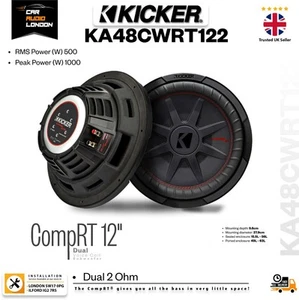 Kicker KA48CWRT122 CompRT 12" 500W RMS Shallow Dual 2Ω Voice Coil Subwoofer - Picture 1 of 7