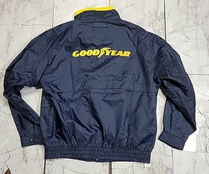 Vintage 1990s Swingster Good Year Tires Jacket Men's XL Yellow & Blue Full Zip - Picture 1 of 16