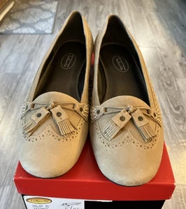 TALBOTS GAMUZA BORLAS SIN CORDONES MOCASINES ZAPATOS DE CONDUCCIÓN PLANOS TALLA 8.5W SISAL - Imagen 1 de 7