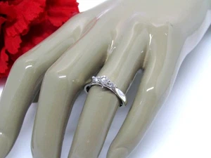 Natürlicher Diamant Dreistein Jubiläumsring 10k Weißgold Gr. 6 echt echt - Bild 1 von 8