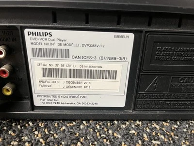 Philips DVD/VCR Dual Player Model DVP3355V/F7 - Image 1 of 4