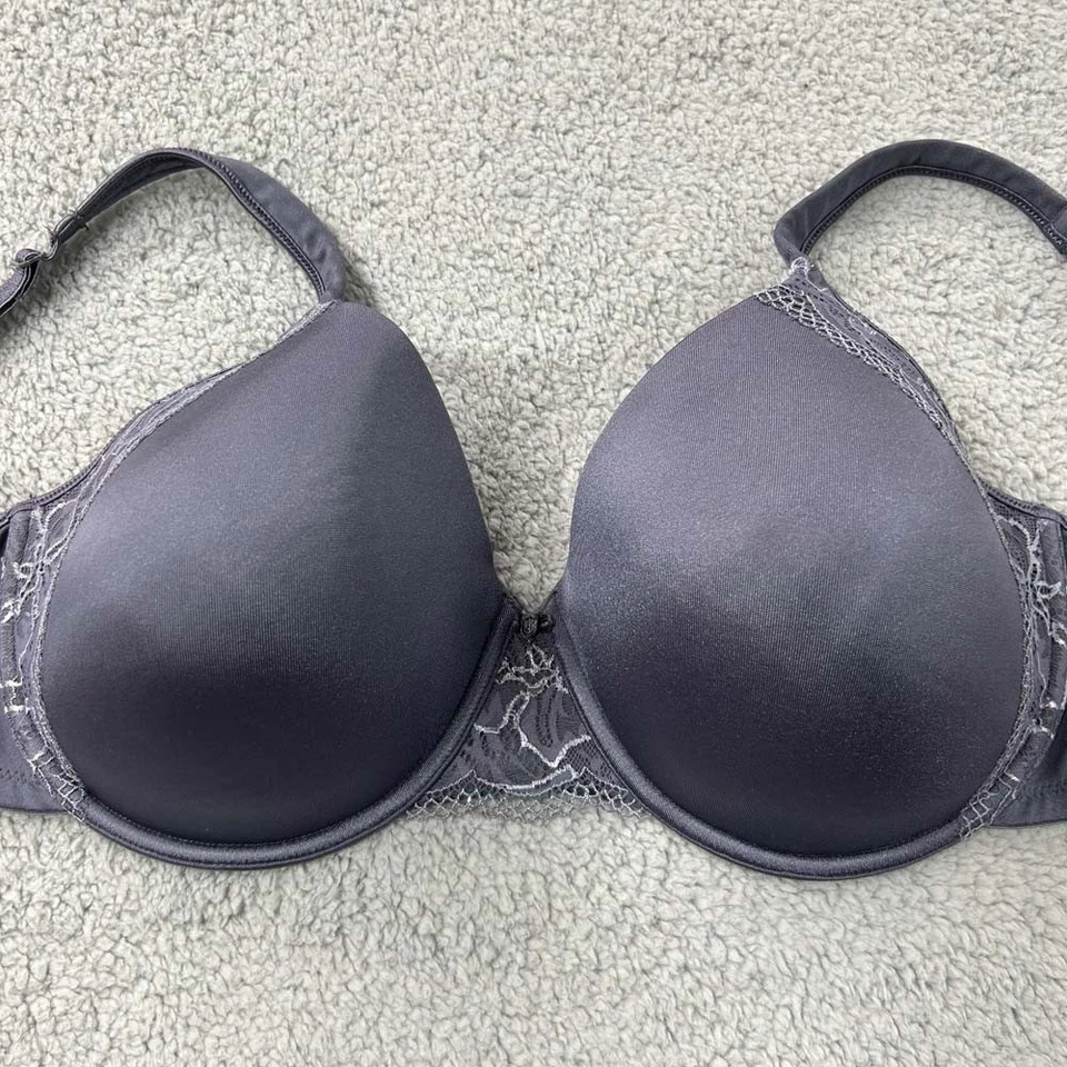 Bali Bra 42D T-Shirt Bra 3547 One Smooth U Side SUpport Bra Lace Trim - Image 1 of 4