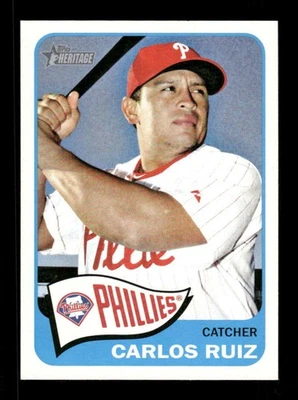 2014 Topps Heritage Phillies 16 Carlos Ruiz BXCP51 - Image 1 of 2