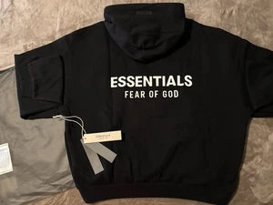 NEW Fear of God Essentials Black Hoodie Size Small 100% Authentic ✅ - Picture 1 of 11