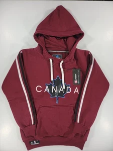 NEU Adidas Damen Canada Maple Leaf Hoodie Sweatshirt Pullover Burgund Medium - Bild 1 von 10