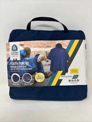 Sierra Designs Youth Poncho - Blue - With Reusable Case - Image 1 of 4
