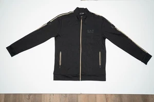 Emporio Armani Zip Up Sweater Black And Gold Size Large - Picture 1 of 2