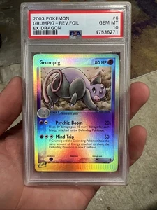 2003 Pokemon EX Dragon Grumpig Reverse Foil 6/97 PSA 10 Gem Mint - Picture 1 of 3