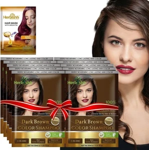 Natural Hair Color Shampoo for Gray Hair - Argan Hair Mask, Travel Size, Long... - Picture 1 of 7