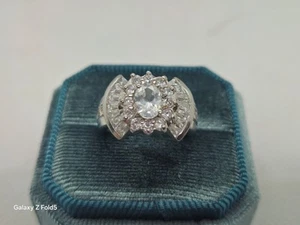 Vintage Zirkonia Sterling Silber 925 Damen Ring. Statement Ring, Gr. N1/2 - Bild 1 von 9