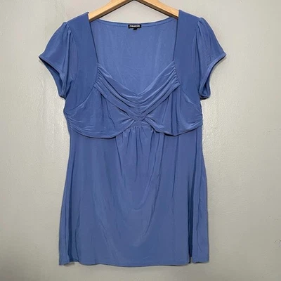 Top Babydoll Maurices Talla Grande Azul Elastizado Romántico Salir Y2K Lechera Foto 1 de 4