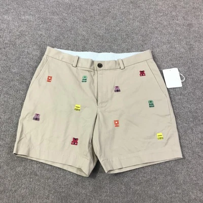 Шорты мужские Brooks Brothers W33 хаки бермудские короткие вышитые морские твари - Изображение 1 из 4