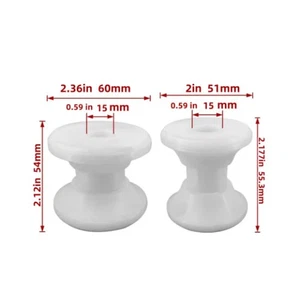 Marine hardware 2Pcs White Bow Anchor Roller Hole 15mm Replacement Wheels for Bo - Foto 1 di 5