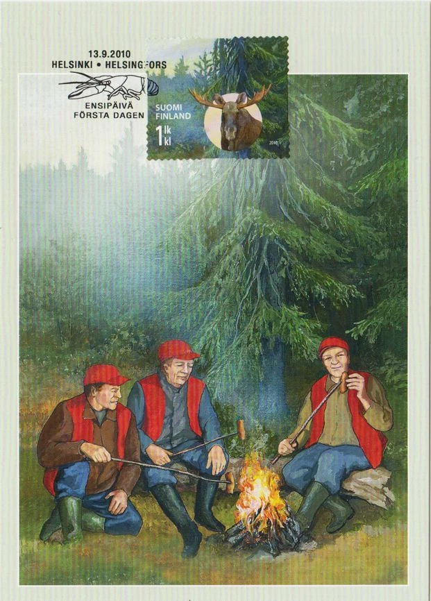 Moose Elk Hunting Braille Stamp Mint Maxi Card FDC Finland 2010 - Image 1 of 1