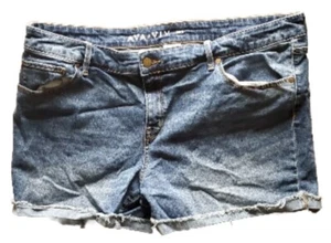 Ava Viv Midi Short Shorts Blue Jean Cut Off Short Women 20 Cotton Blend - Picture 1 of 8