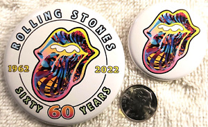 Rolling Stones PIN BUTTON SET 60th Anniversary Mick Jagger Keith Richards