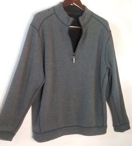 SUDADERA PARA HOMBRE TOMMY BAHAMA FLIP HALF REVERSIBLE CREMALLERA NEGRA GRIS TALLA - Imagen 1 de 14
