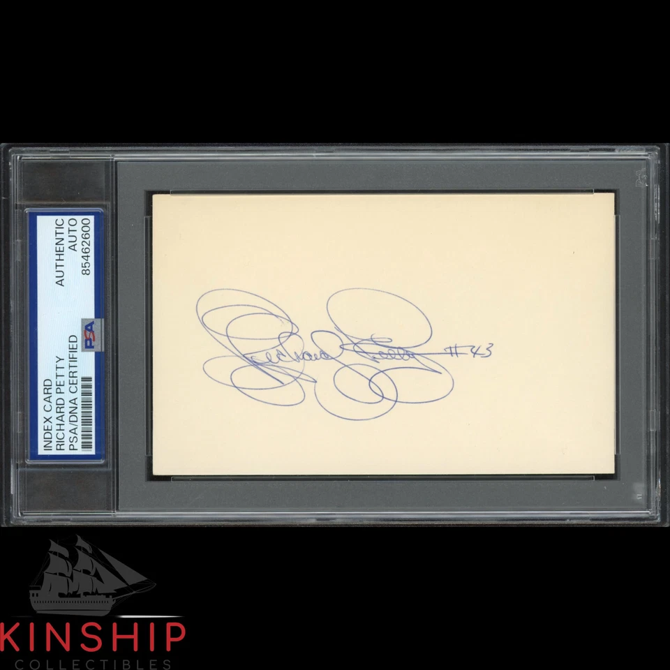 Richard Petty signed 3x5 Index Card PSA DNA Slabbed NASCAR Vintage Auto C4003 - Image 1 of 1