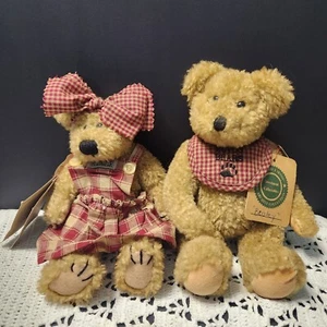 Boyds Bears Sammlung Eudemia und Bosley rot kariert verbunden 9 Zoll Plüsch Menge 2 - Bild 1 von 12