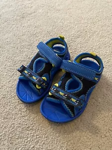 Clarks Infant Toddler Boys First Shoes Doodles Blue Sandals Shoes Size 5.5 F VGC - Picture 1 of 9