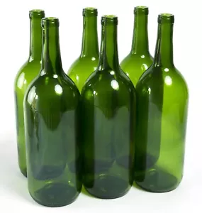 1.5 Liter Glass Bordeaux Wine Bottle Flatbottomed Cork Finish Case Of 6 Champagn - Picture 1 of 1