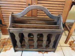 Antique vintage Magazine rack organizer wood - Picture 1 of 11