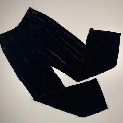 Tahari Pants Womens 10 Crushed Velvet Straight Leg Flowy Holiday - Image 1 of 4