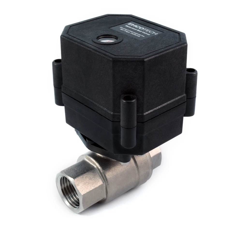1/2" Motorized Ball Valve N/O 9V 12V to 24 VDC/VAC 2-wire Stainless SS EPDM  - Image 1 of 4