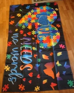 Autism Awareness Love Needs No Words Wall Fence Event Banner 42" X 70" - Picture 1 of 1