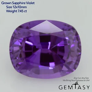 Piedra tallada - Zafiro violeta Czochralski (tirado) cultivado en laboratorio, faceta 12x10 mm 7,45 quilates - Imagen 1 de 4