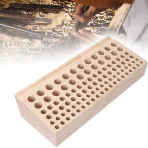 98 Holes Wood Rack Stamp Punch Stand Organizer Leather Craft Tool Store Holder - Picture 1 of 12