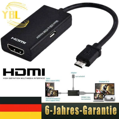 Adapter Konverter Micro USB Männlich auf HDMI/Micro USB Weiblich Für Galaxy Tab - Bild 1 von 4