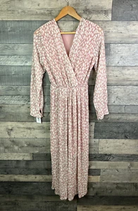 DLSB Womens Playsuit Size UK 12 Blush Pink Animal Spot Wide Plisse Reversible - Picture 1 of 8