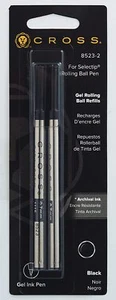 Repuesto para bolígrafo Cross Standard Selectip Gel Ink - Negro (8523) PAQUETE DOBLE - Imagen 1 de 2