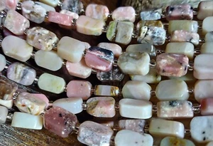 😏 Andenopal Rosa Opal Perlen Rechtecke ca. 12x8x5 mm Edelsteinperlen Strang 😉 - Picture 1 of 3