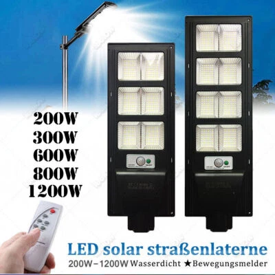 1600W 1200W 1000W 800W LED Straßenlampe mit Bewegungsmelder Solar Straßenlaterne - Bild 1 von 4